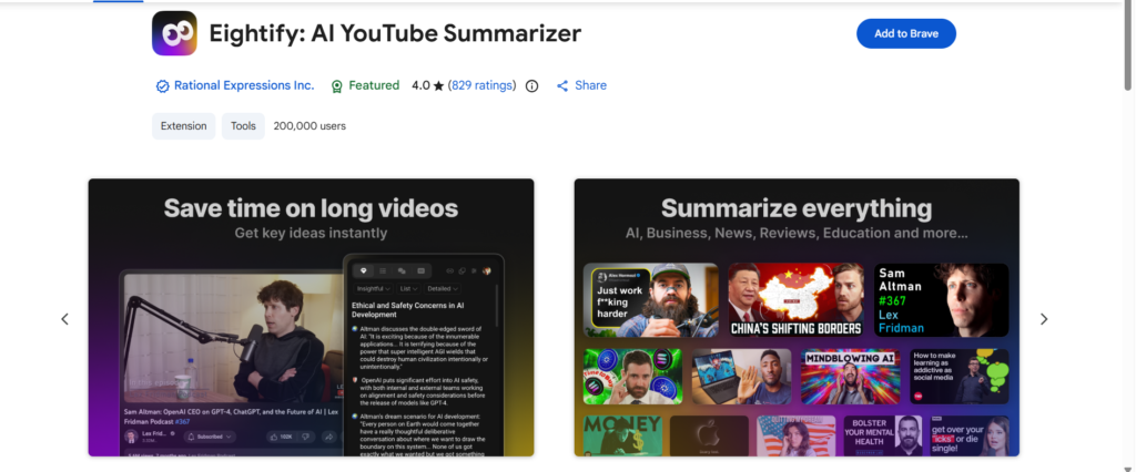 eightify ai chrome extension